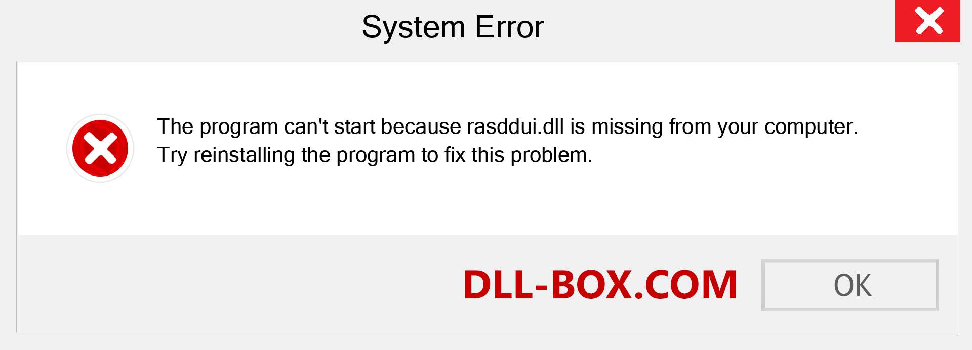  rasddui.dll file is missing?. Download for Windows 7, 8, 10 - Fix  rasddui dll Missing Error on Windows, photos, images